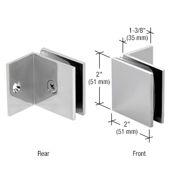 CHROME Square Wall Mount Fixed Panel With Small Leg Clamp