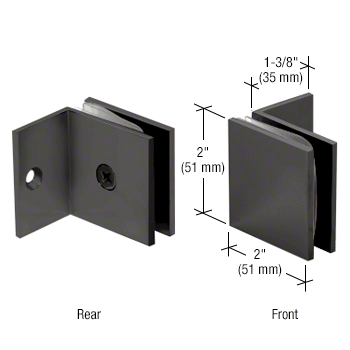 Matte Black shower glass clamp, for walls, floors and ceilings