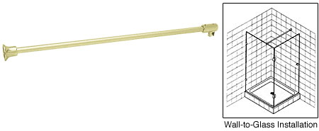 Satin Brass Wall to Glass Support Bar - 1 Metre - For 10mm & 12mm Glass Shower Screens