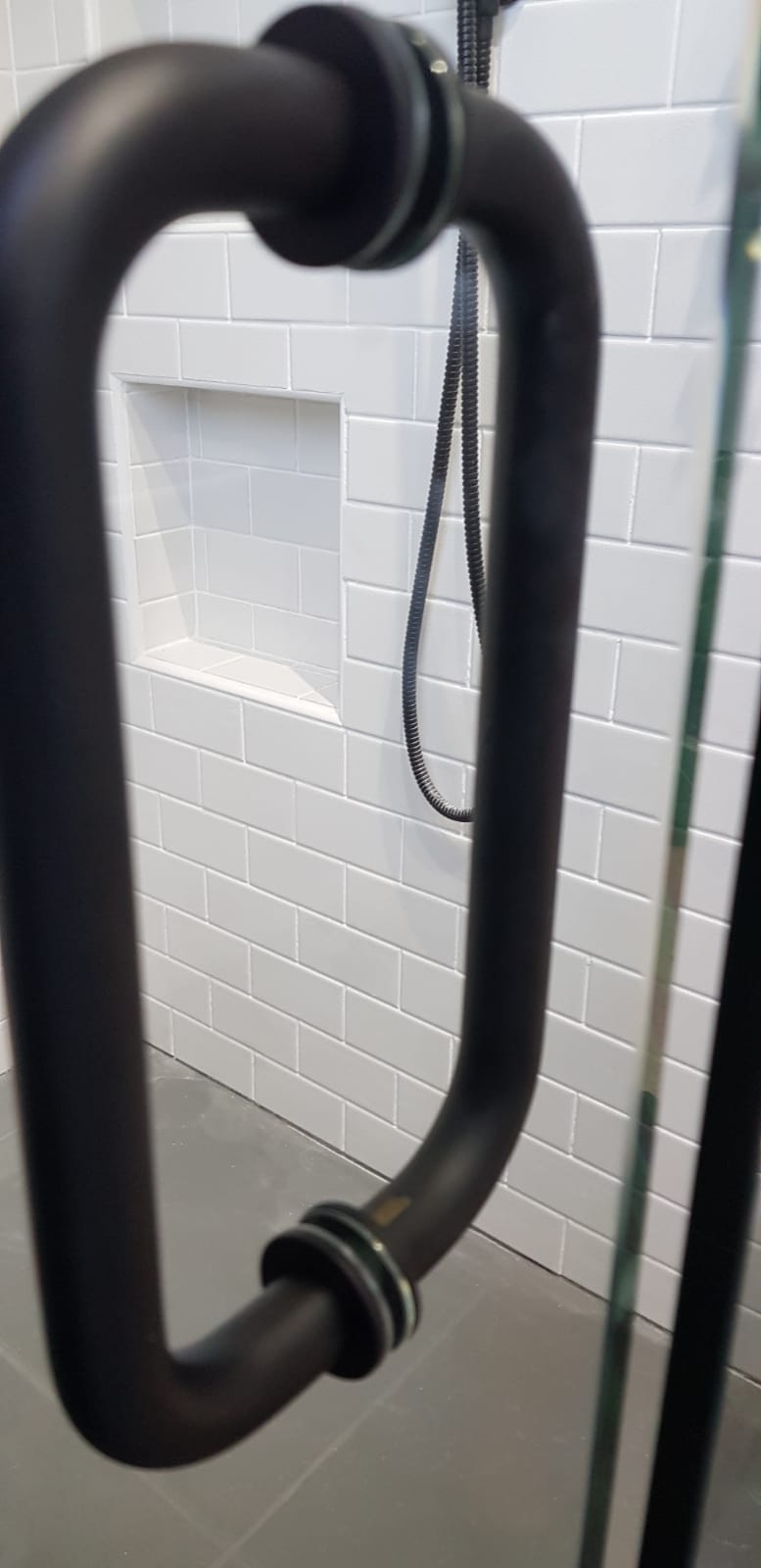 Matte Black shower door pull handle 8"